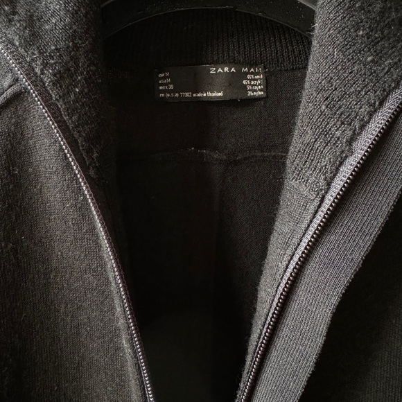COPY - ZARA MAN Black Zip Up , Wool Blend - Picture 4 of 4